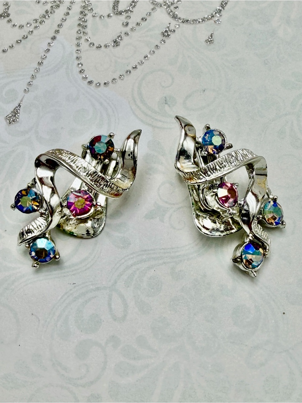 Vintage Coro Swirl Clip-On Earrings